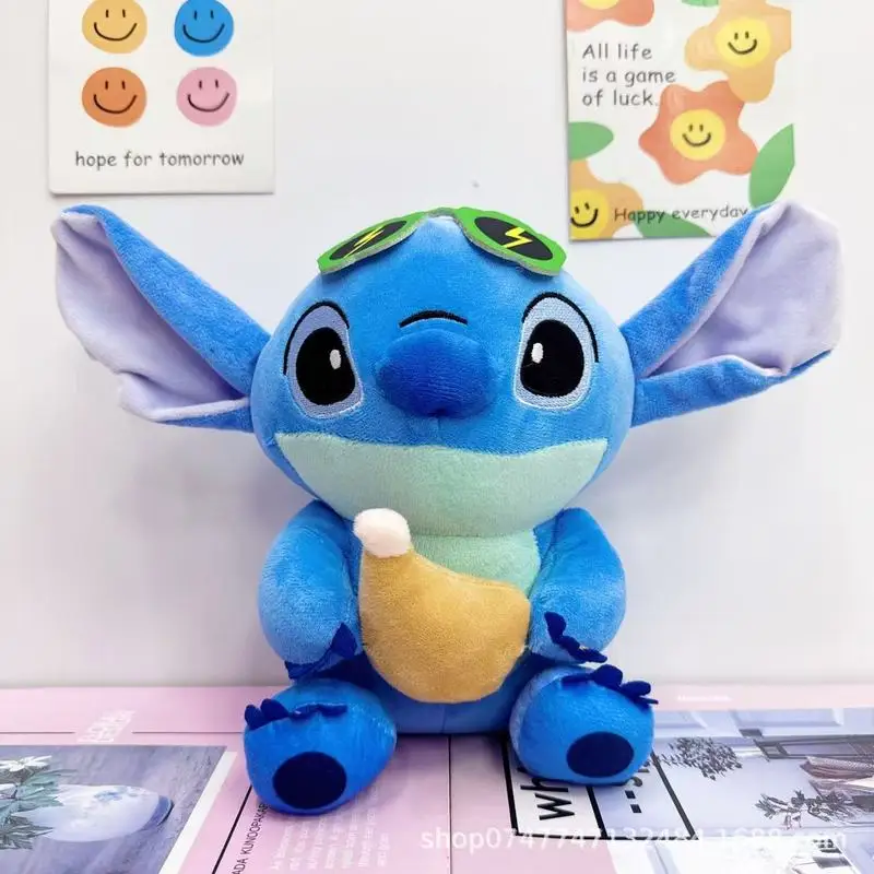 New 22cm Cute Cartoon Stitch Plush Toy 8 Inch Cute Funny Stitch Doll Drag Stitch Capybara Children'S Toy Doll Birthday Gift