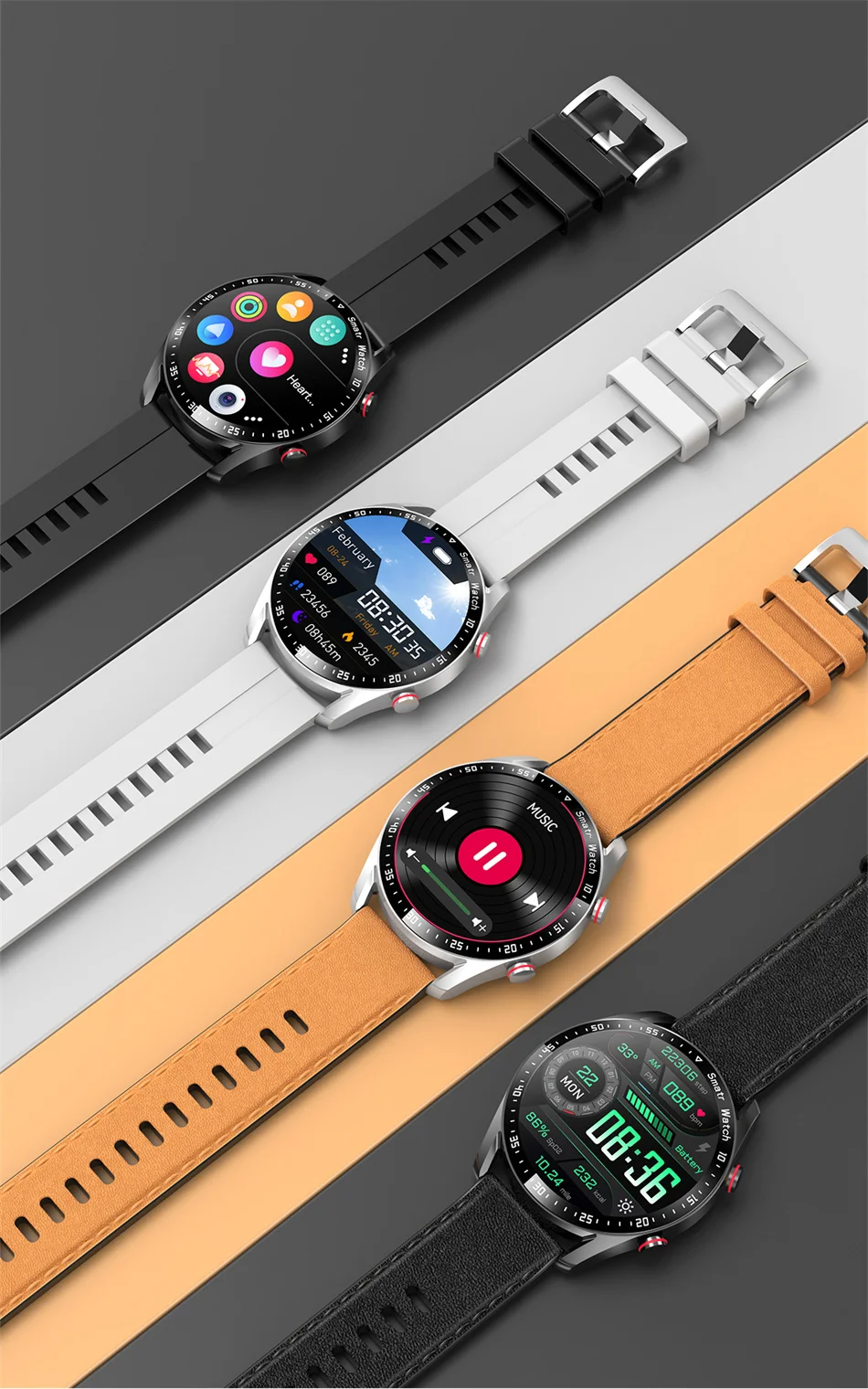 2024 New Bluetooth Call Smart Watch Men 360*360 HD Display Heart Rate Fitness Tracker ECG+PPG Business Smartwatches For Huawei 2024 New Bluetooth Call Smart Watch Men 360*360 HD Display Heart Rate Fitness Tracker ECG+PPG Business Smartwatches For Huawei