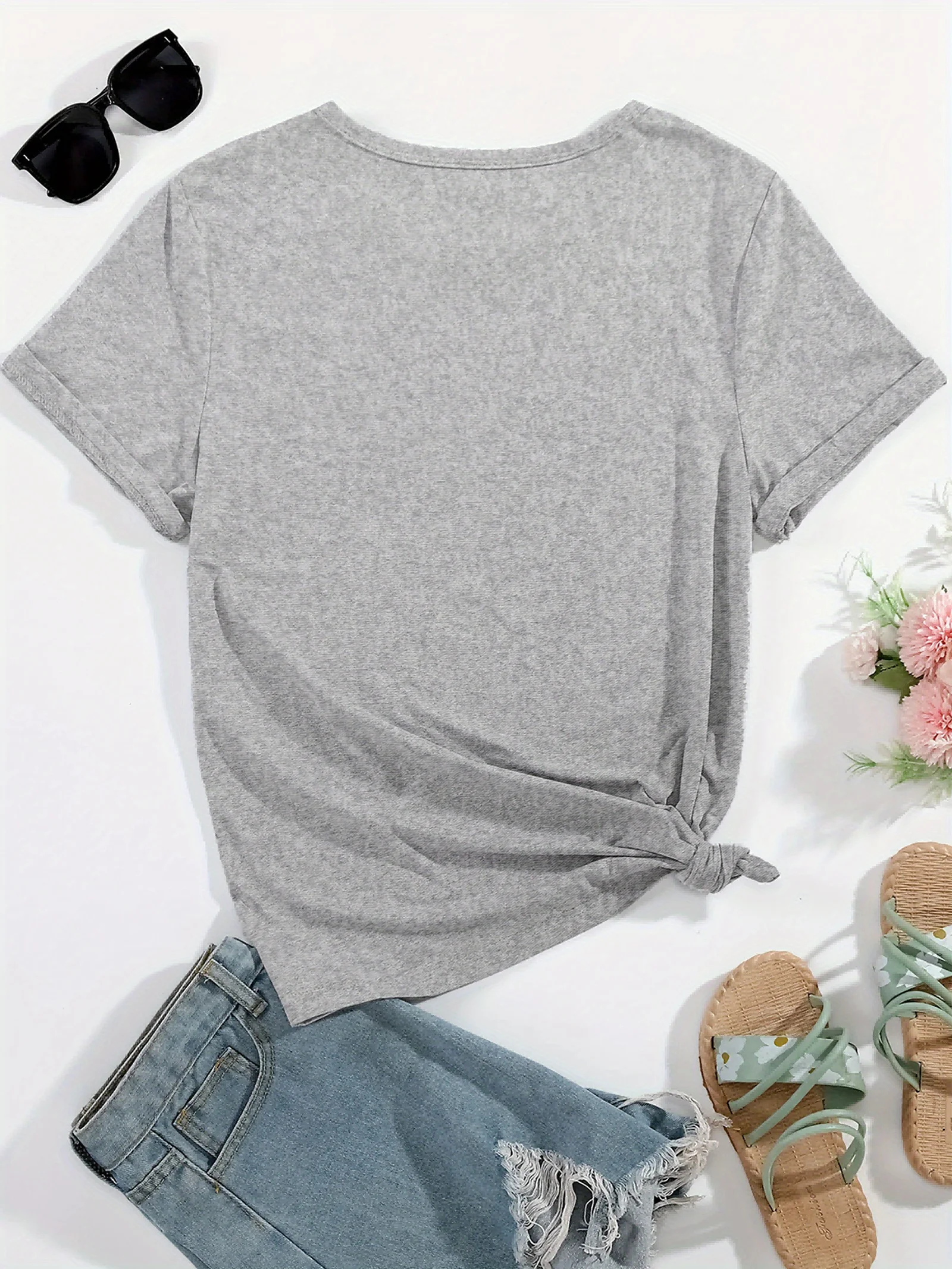 Cute Labubu Design T-shirt With A Classic Labubu Pose Is Suitable For Women's Casual Sportswear, Perfect For All Seasons Cute Labubu Design T-shirt With A Classic Labubu Pose Is Suitable For Women's Casual Sportswear, Perfect For All Seasons