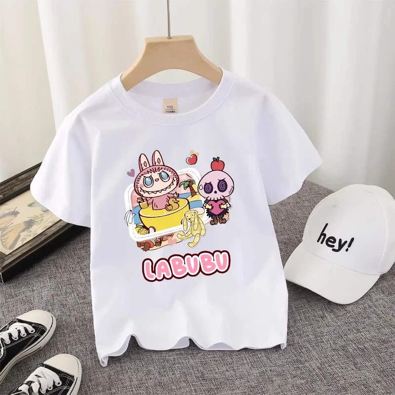 Labubu Kids T-shirt Cotton Cute Anime Print Tees Short Sleeve Kawaii Pink Cartoon Girl Summer Casual Clothes Birthday Party Gift Labubu Kids T-shirt Cotton Cute Anime Print Tees Short Sleeve Kawaii Pink Cartoon Girl Summer Casual Clothes Birthday Party Gift