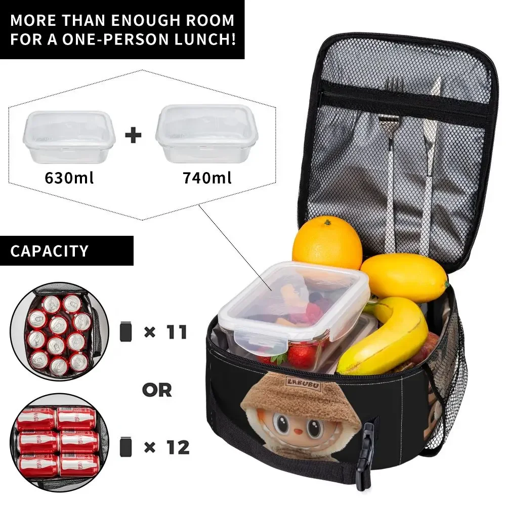 Labubu Nude Have A Good Time Popmart Merch Insulated Lunch Bag For Office Food Container Portable Cooler Thermal Bento Box Labubu Nude Have A Good Time Popmart Merch Insulated Lunch Bag For Office Food Container Portable Cooler Thermal Bento Box