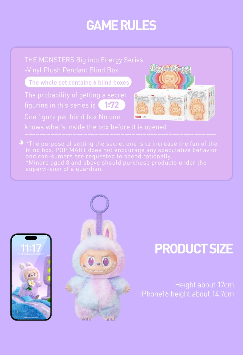 POP MART Labubu Big Into Energy Mystery Blind Box Macaron Gen Collectible Vinyl Plush Keychain Cute Decor Limited Edition Gift POP MART Labubu Big Into Energy Mystery Blind Box Macaron Gen Collectible Vinyl Plush Keychain Cute Decor Limited Edition Gift