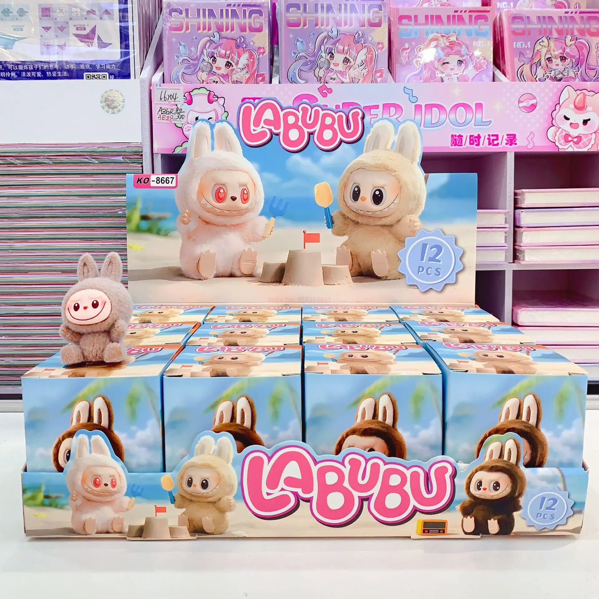 Labubu Blind Box Cartoon Flocking Hand-Made Blind Box High-Value Cute Doll Desktop Ornaments Model Children'S Gifts In Stock Labubu Blind Box Cartoon Flocking Hand-Made Blind Box High-Value Cute Doll Desktop Ornaments Model Children'S Gifts In Stock
