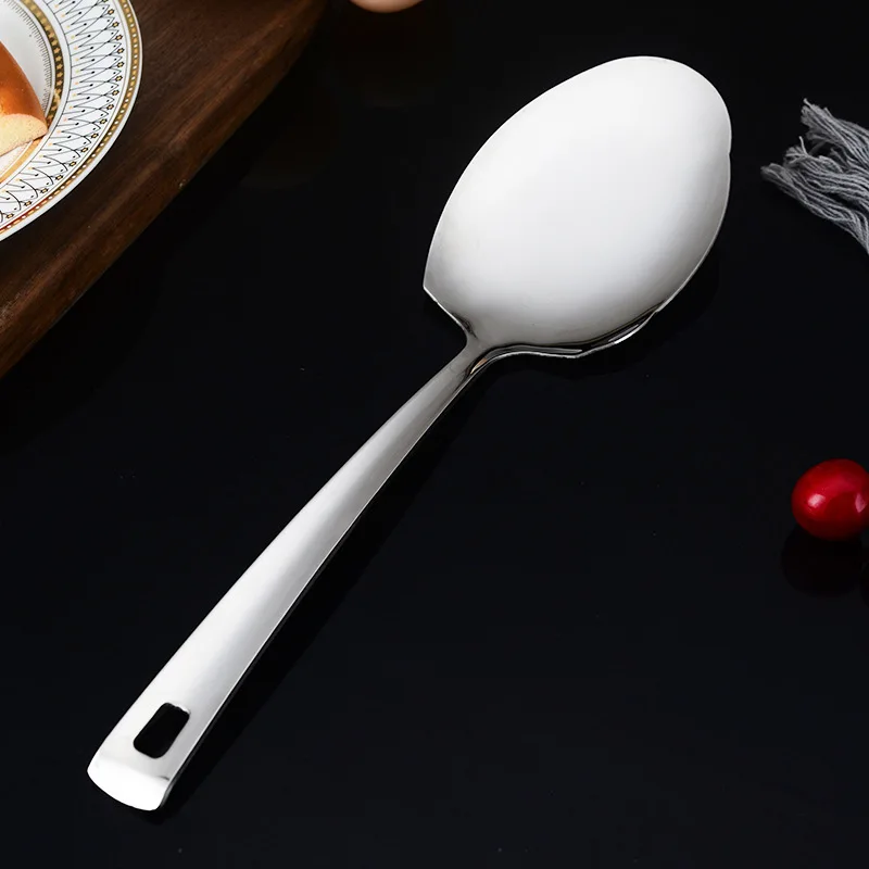 Silver Stainless Steel Soup Spoon Flat Colander Serving Spoon Cake Spatula Leaking Shovel Public Cutlery Set Cooking Utensil Silver Stainless Steel Soup Spoon Flat Colander Serving Spoon Cake Spatula Leaking Shovel Public Cutlery Set Cooking Utensil
