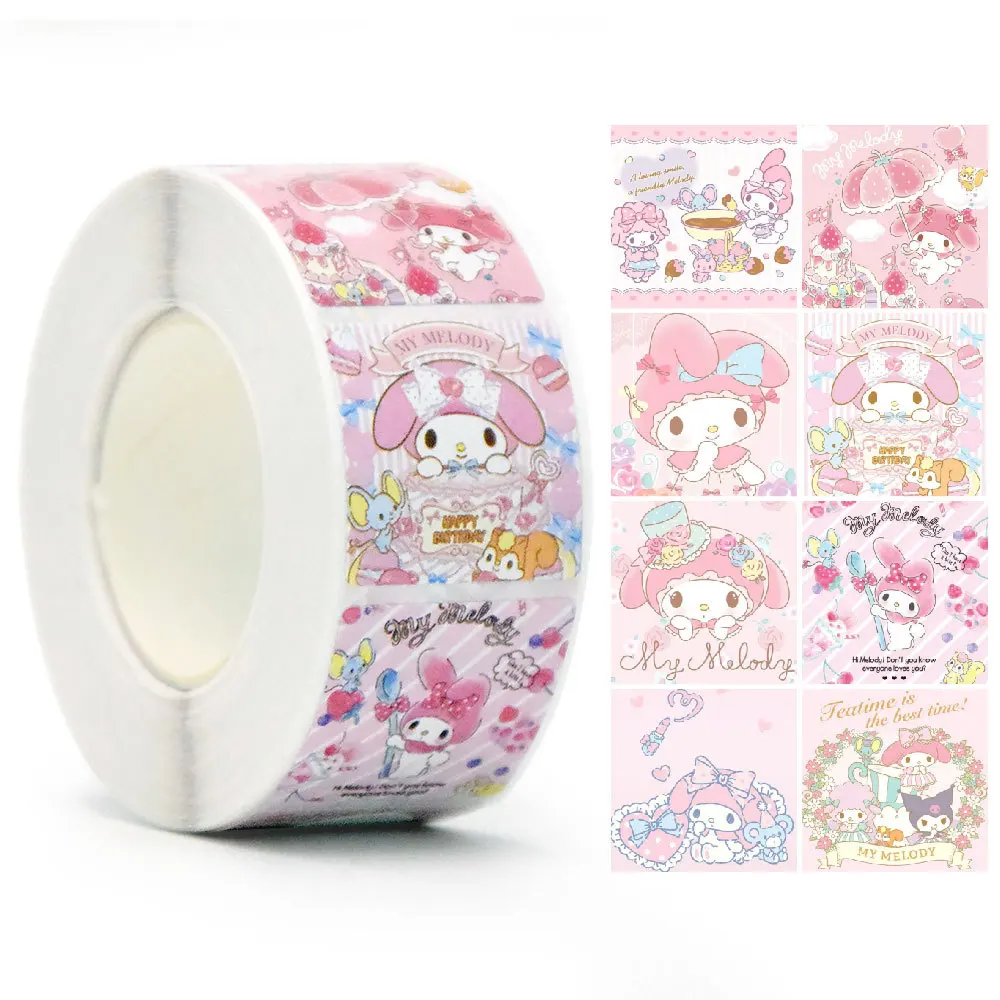 500Pcs/Roll Sanrio Stickers Kawaii Hello Kitty Melody Kuromi Cinnamoroll Luggage Graffiti Decals Kid Toy Decoration Sticker Gift 500Pcs/Roll Sanrio Stickers Kawaii Hello Kitty Melody Kuromi Cinnamoroll Luggage Graffiti Decals Kid Toy Decoration Sticker Gift