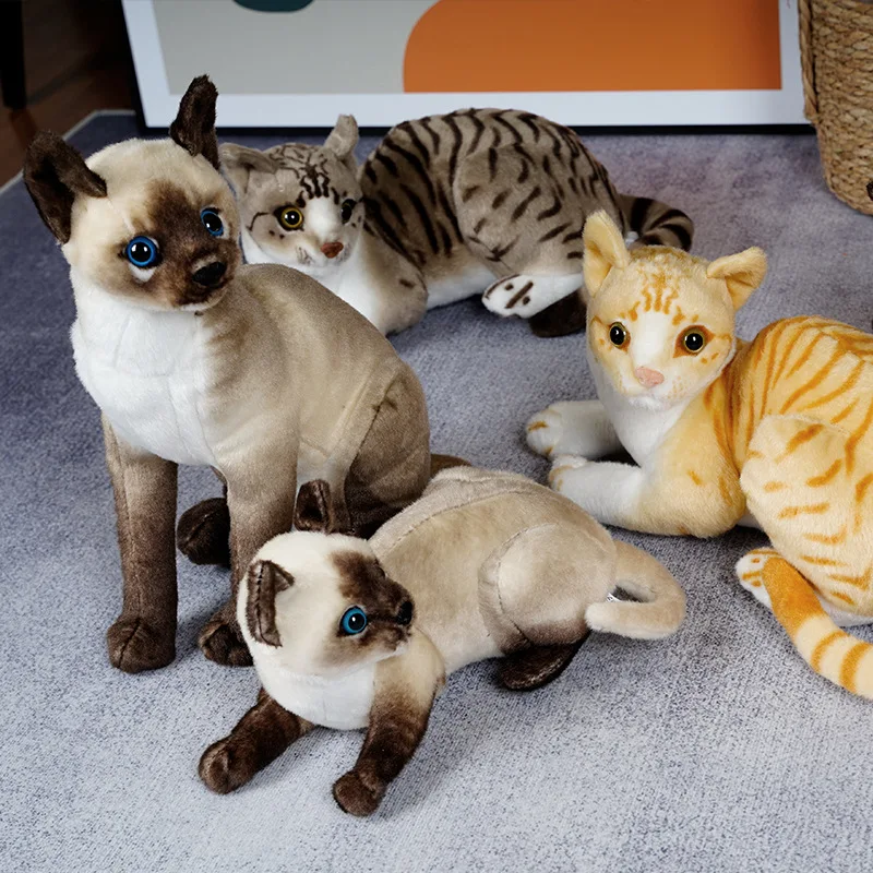 1pc 4 Colors INS Like Real Prone Cat Plush Doll Stuffed Pure Colors Grey White Yellow Kitten Toy Pets Animal Kids Gift 1pc 4 Colors INS Like Real Prone Cat Plush Doll Stuffed Pure Colors Grey White Yellow Kitten Toy Pets Animal Kids Gift