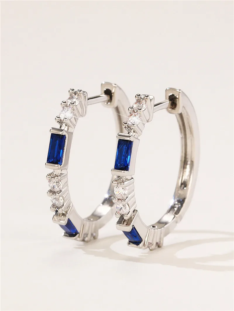 Huitan Colorful CZ Hoop Earrings Women Fashion Ear Hoop Accessories Luxury Bridal Wedding Earrings Statement Jewelry Drop Ship Huitan Colorful CZ Hoop Earrings Women Fashion Ear Hoop Accessories Luxury Bridal Wedding Earrings Statement Jewelry Drop Ship