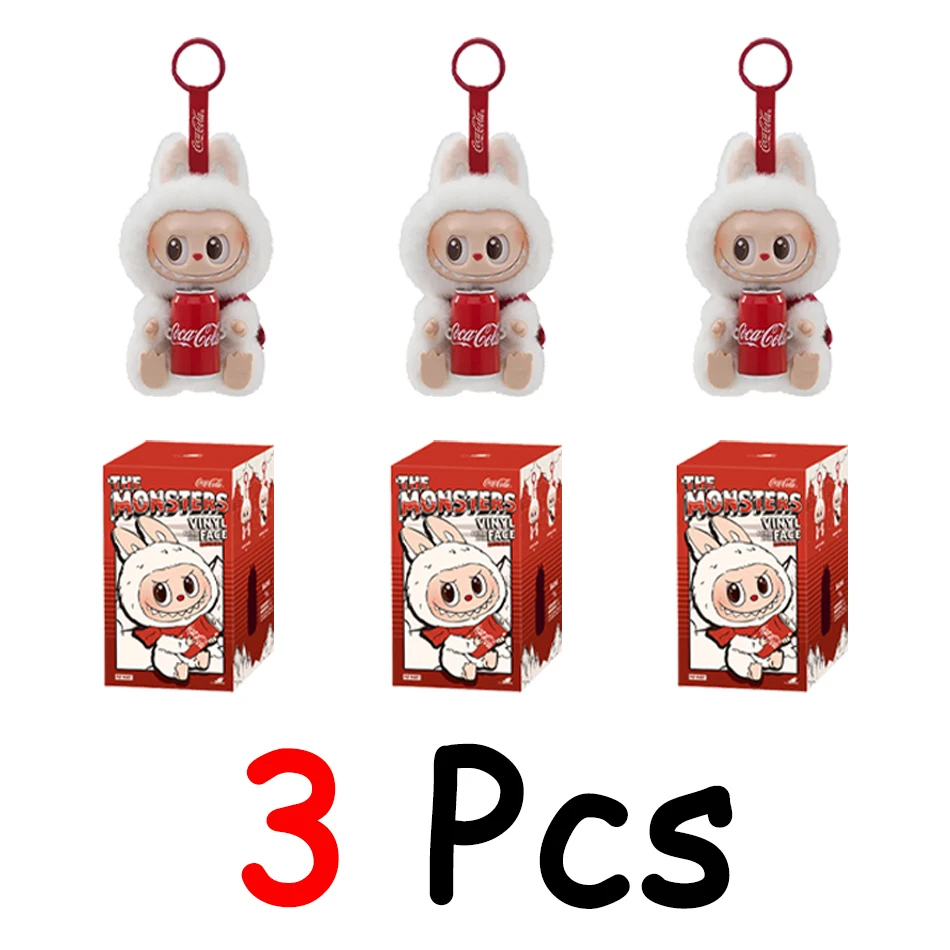 Labubu os monstros batimento cardíaco macaron esmalte rosto caixa cega estatueta de pvc bonito pingente ornamento boneca decoraç