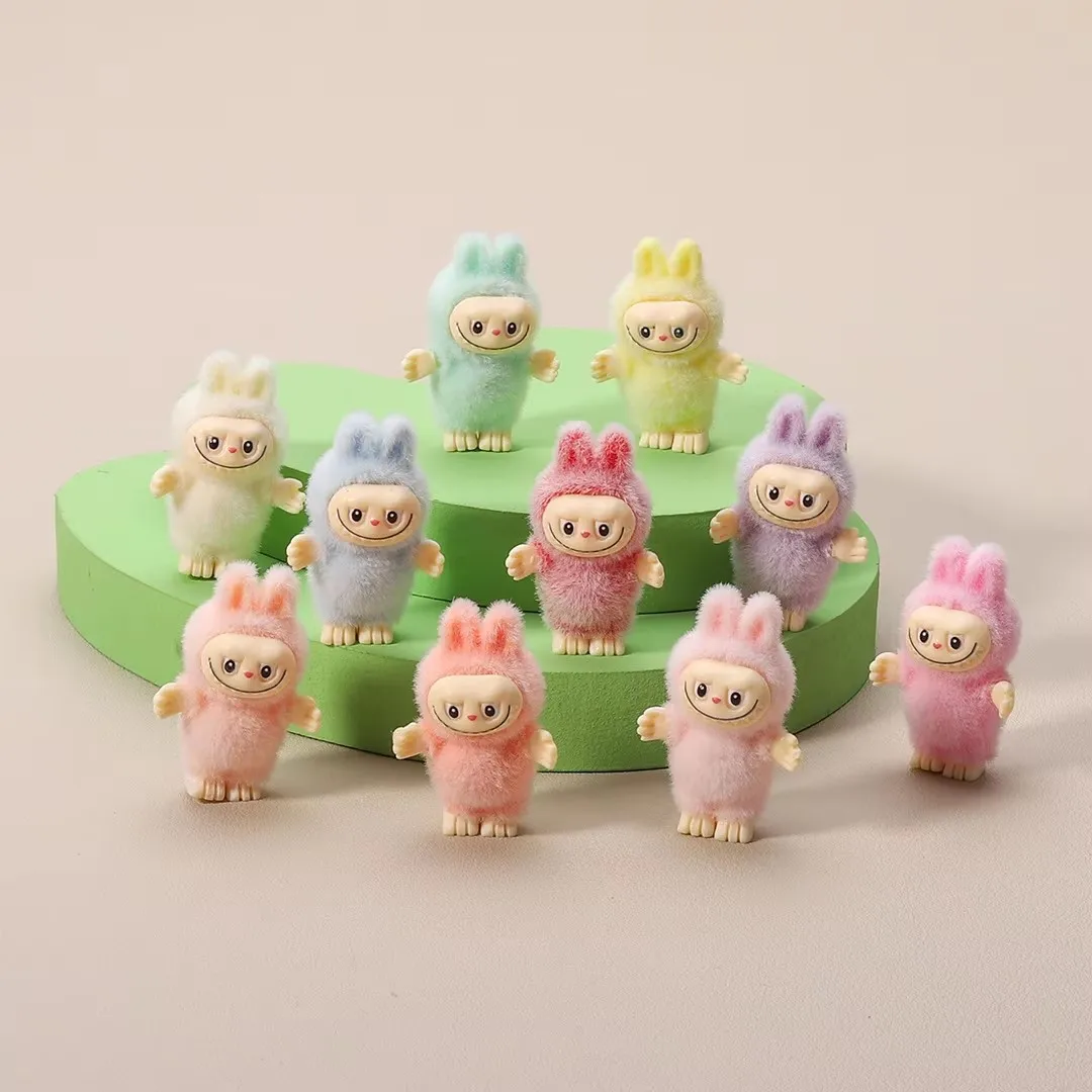 10pcs/Set Mini Yoga Labubu Flocking Doll Cute Toy Desktop Ornaments Cute Handmade Diy Accessories Surprise Gift 10pcs/Set Mini Yoga Labubu Flocking Doll Cute Toy Desktop Ornaments Cute Handmade Diy Accessories Surprise Gift