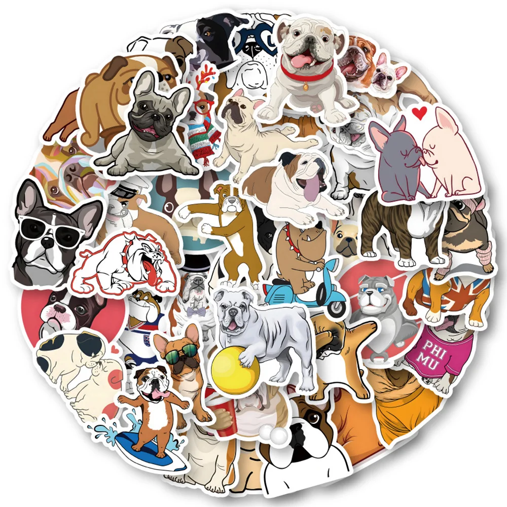10/30/50/100pcs Cute Bulldog Cartoon Stickers DIY Laptop Scrapbook Phone Waterproof Graffiti Decal Kids Animal Dog Sticker Packs 10/30/50/100pcs Cute Bulldog Cartoon Stickers DIY Laptop Scrapbook Phone Waterproof Graffiti Decal Kids Animal Dog Sticker Packs