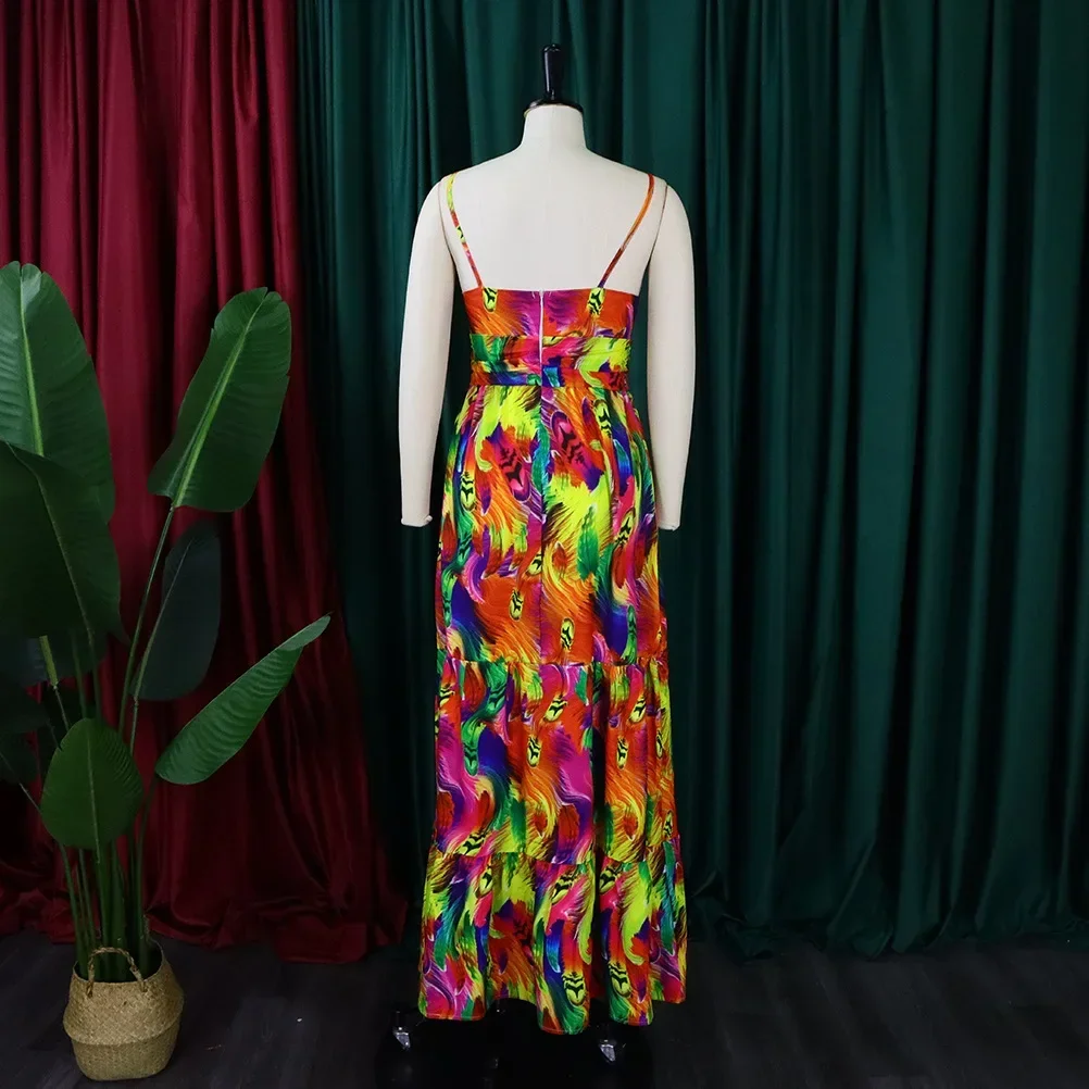 CMYAYA Elegant Women Spaghetti Strap Cutout Waist High Waist Big Swing Fit and Flare Maxi Long Dress 2022 Beach Sexy Boho Dress CMYAYA Elegant Women Spaghetti Strap Cutout Waist High Waist Big Swing Fit and Flare Maxi Long Dress 2022 Beach Sexy Boho Dress