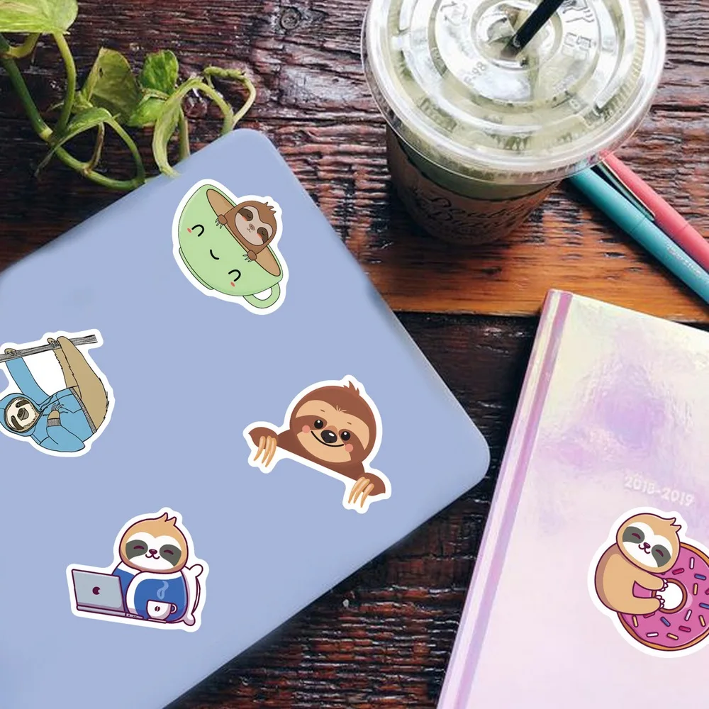 50/100pcs Cute Sloth Stickers Laptop Phone Fridge Guitar Notebook Skateboard Cartoon Graffiti Animal Sticker Decal for Kids Gift 50/100pcs Cute Sloth Stickers Laptop Phone Fridge Guitar Notebook Skateboard Cartoon Graffiti Animal Sticker Decal for Kids Gift