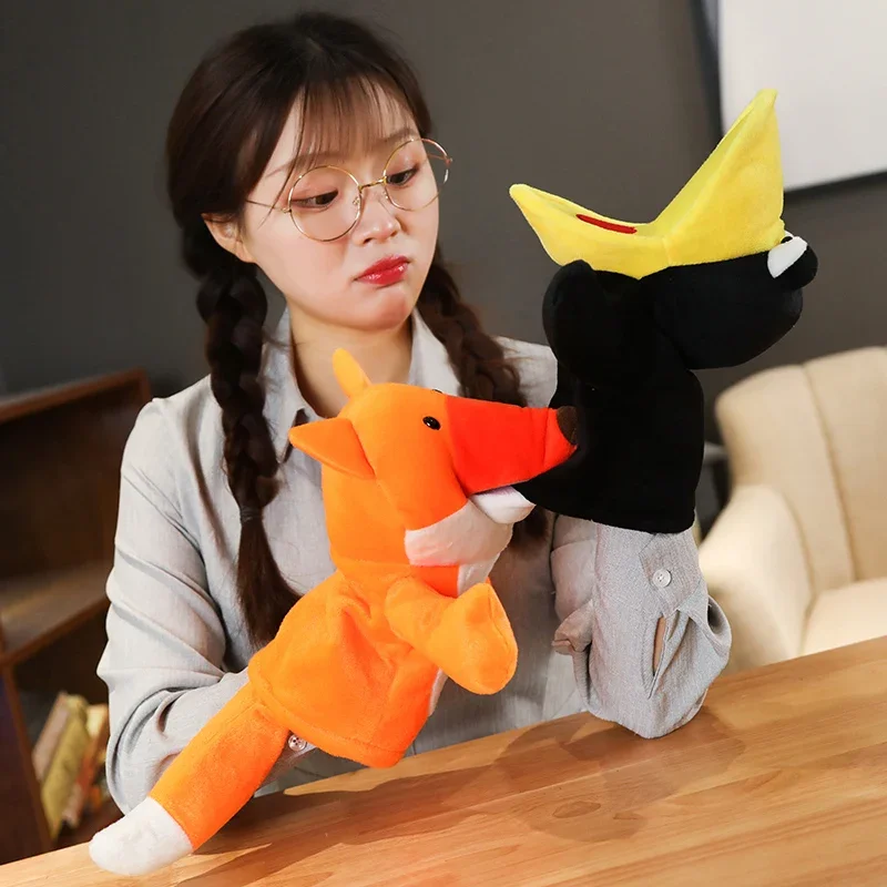 Stuffed Plush Animals Toys Hand Finger Puppet Kawaii Dolls Educational Baby Toys Learning & Education Monkey Tiger Children Gift