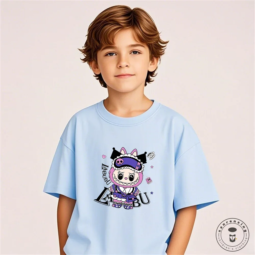 Labubu Girl Short Sleeve T Shirt Cute Print Baby Cotton Tee Tops Cartoon Toddler T-Shirts Summer Children Clothes Birthday Gift Labubu Girl Short Sleeve T Shirt Cute Print Baby Cotton Tee Tops Cartoon Toddler T-Shirts Summer Children Clothes Birthday Gift