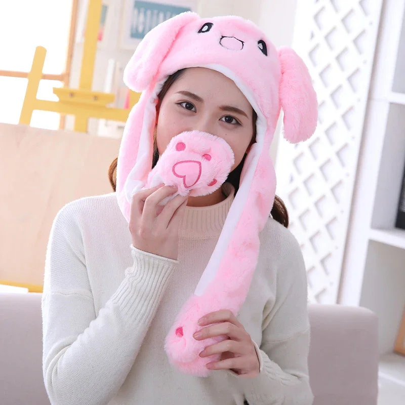 Adorable Moving Bunny Ears Hat - Kawaii Plush Toy Gift for Children, Kids, and Adults - Fun Cartoon Cap for Playtime Adorable Moving Bunny Ears Hat - Kawaii Plush Toy Gift for Children, Kids, and Adults - Fun Cartoon Cap for Playtime