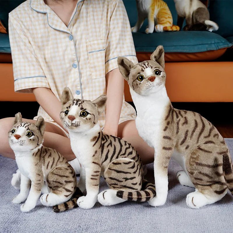 1pc 4 Colors INS Like Real Prone Cat Plush Doll Stuffed Pure Colors Grey White Yellow Kitten Toy Pets Animal Kids Gift 1pc 4 Colors INS Like Real Prone Cat Plush Doll Stuffed Pure Colors Grey White Yellow Kitten Toy Pets Animal Kids Gift