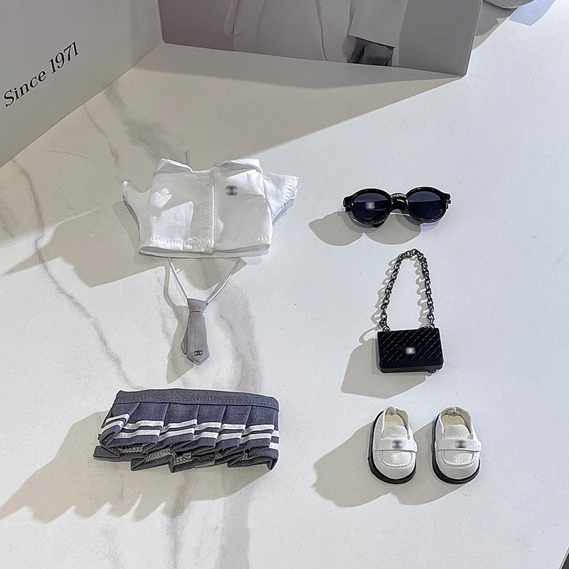 Cute Fashion Labubu V1 V2 Knitted Sweater Labubu Pendant Cute Style Pleated Skirt Set Handmade Custom Luxury Dress Doll Shoes TY Cute Fashion Labubu V1 V2 Knitted Sweater Labubu Pendant Cute Style Pleated Skirt Set Handmade Custom Luxury Dress Doll Shoes TY