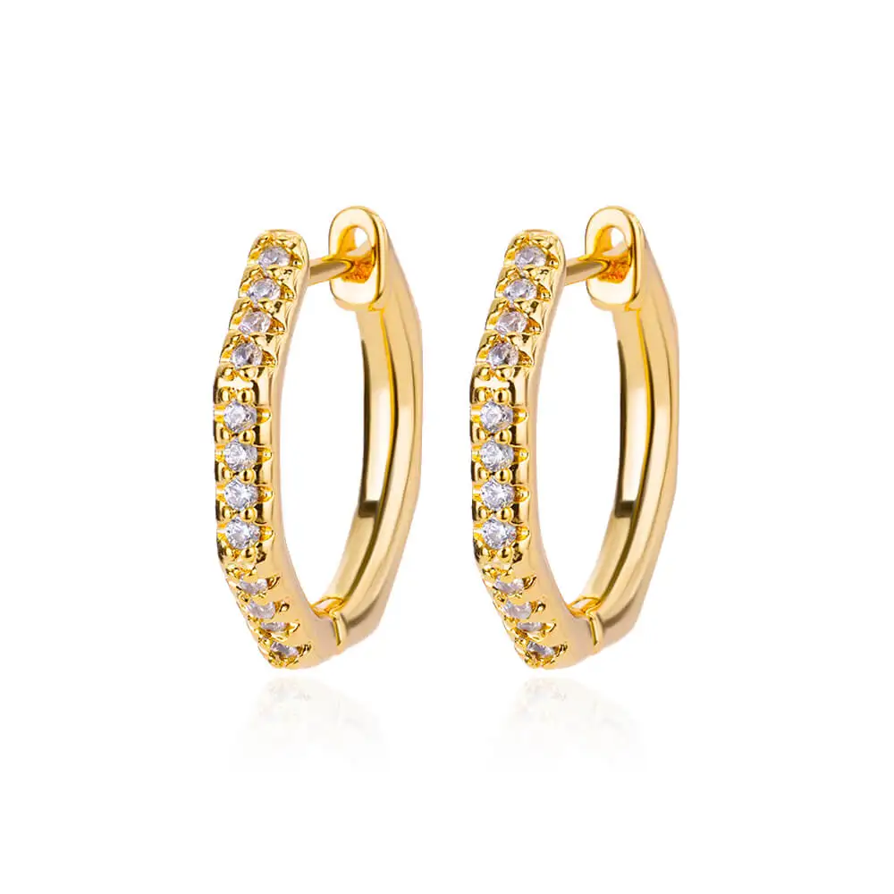 Shiny Zircon Circle Square Hoop Earrings for Women Gold Color Stainless Steel Earrings Luxury Christmas Jewelry Wedding aretes Shiny Zircon Circle Square Hoop Earrings for Women Gold Color Stainless Steel Earrings Luxury Christmas Jewelry Wedding aretes