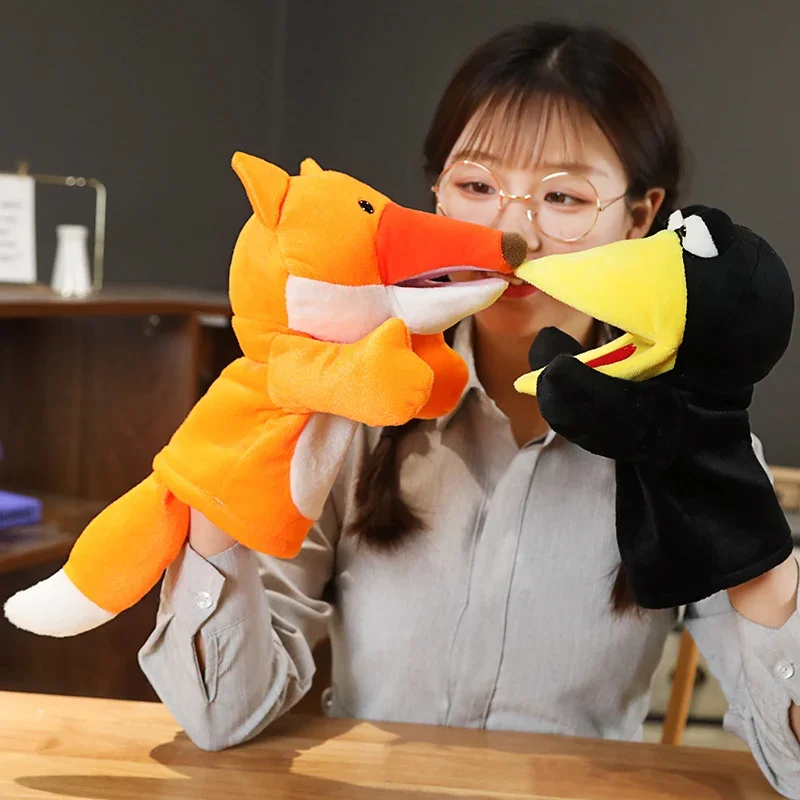 Stuffed Plush Animals Toys Hand Finger Puppet Kawaii Dolls Educational Baby Toys Learning & Education Monkey Tiger Children Gift