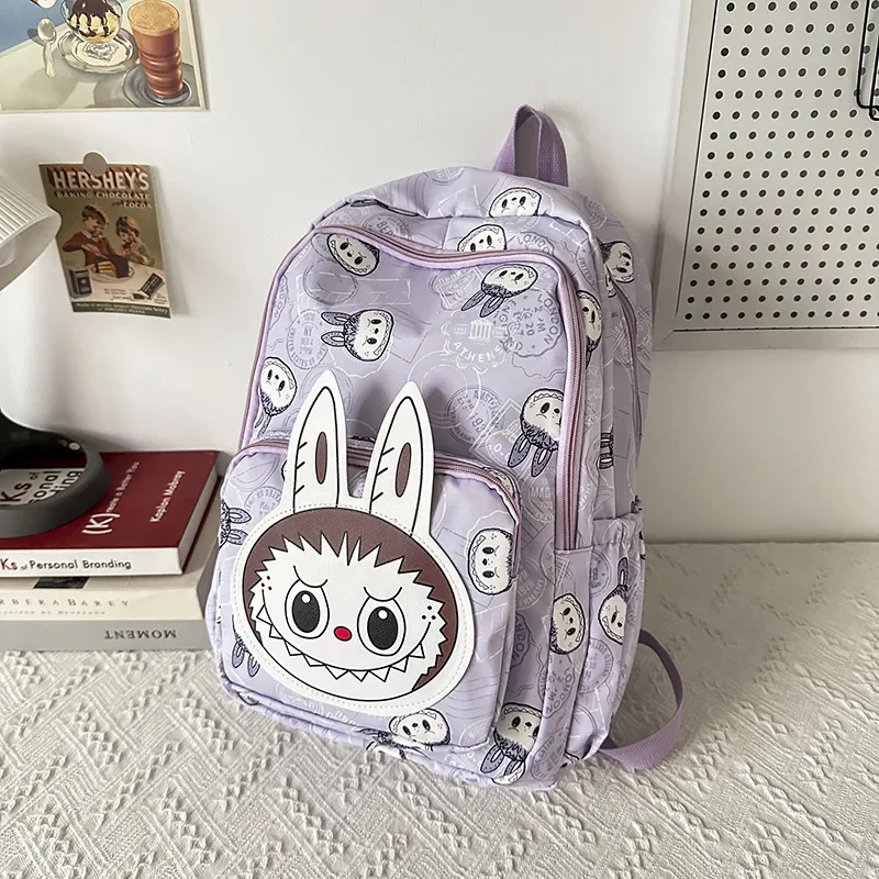 Large Capacity Cartoon Labubu Student Backpack Waterproof Kawaii Brown Monster Kids Cute Shouder Bag Elementary School Use Large Capacity Cartoon Labubu Student Backpack Waterproof Kawaii Brown Monster Kids Cute Shouder Bag Elementary School Use