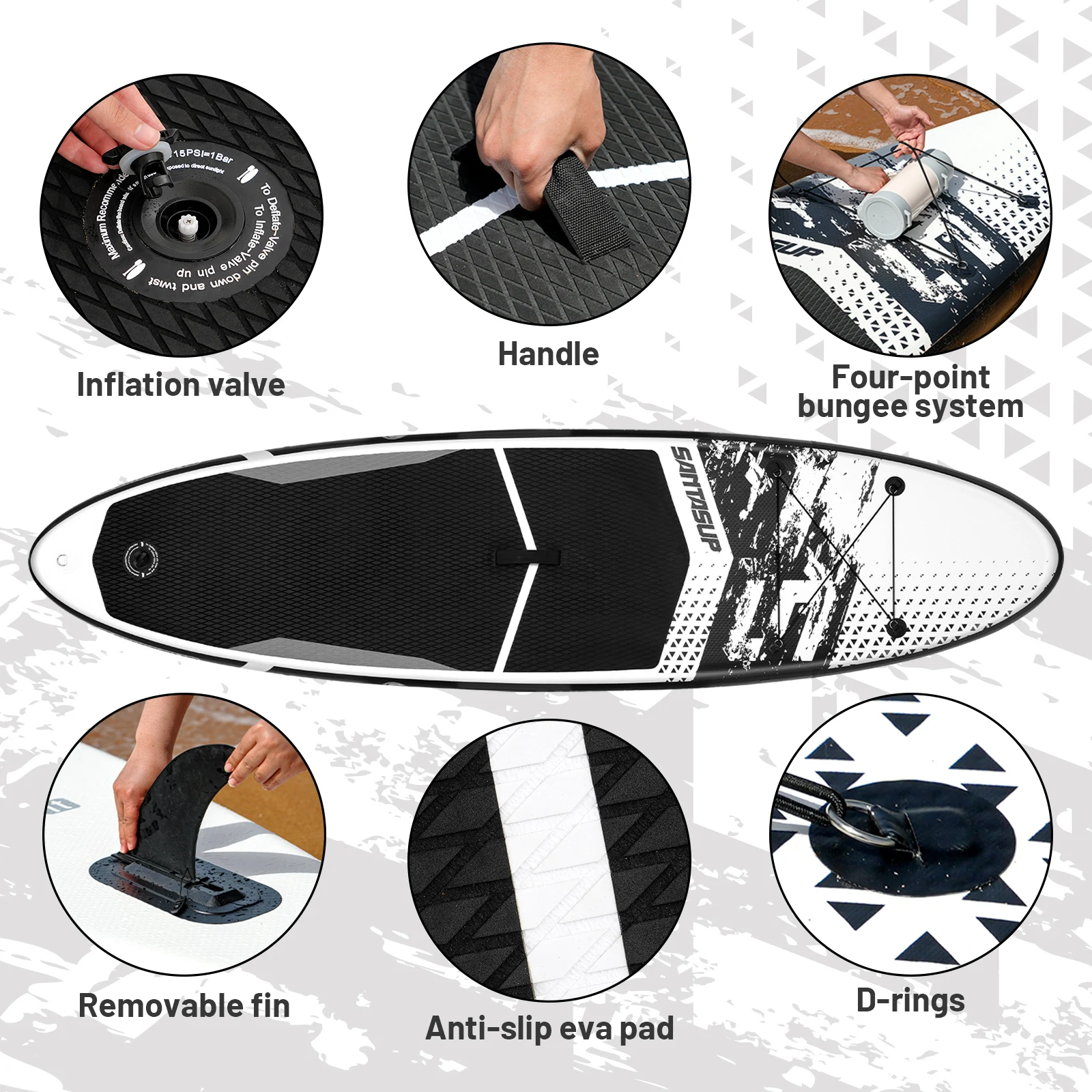 Inflatable Paddle Board for Beginner, Non-Slip Professional Surfboard with Pump Backpack Accessories, SUP Water Skiing Inflatable Paddle Board for Beginner, Non-Slip Professional Surfboard with Pump Backpack Accessories, SUP Water Skiing