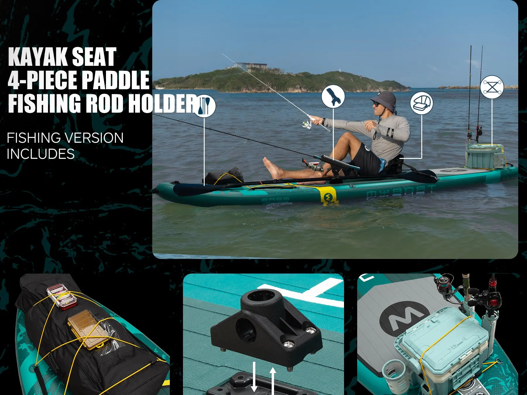 Myboat SUB Waterproof Inflatable Paddle Board 11'6''x35''x6''Adult Standing Style Aquatic Fishing With Accessories SUP сапборд Myboat SUB Waterproof Inflatable Paddle Board 11'6''x35''x6''Adult Standing Style Aquatic Fishing With Accessories SUP сапборд