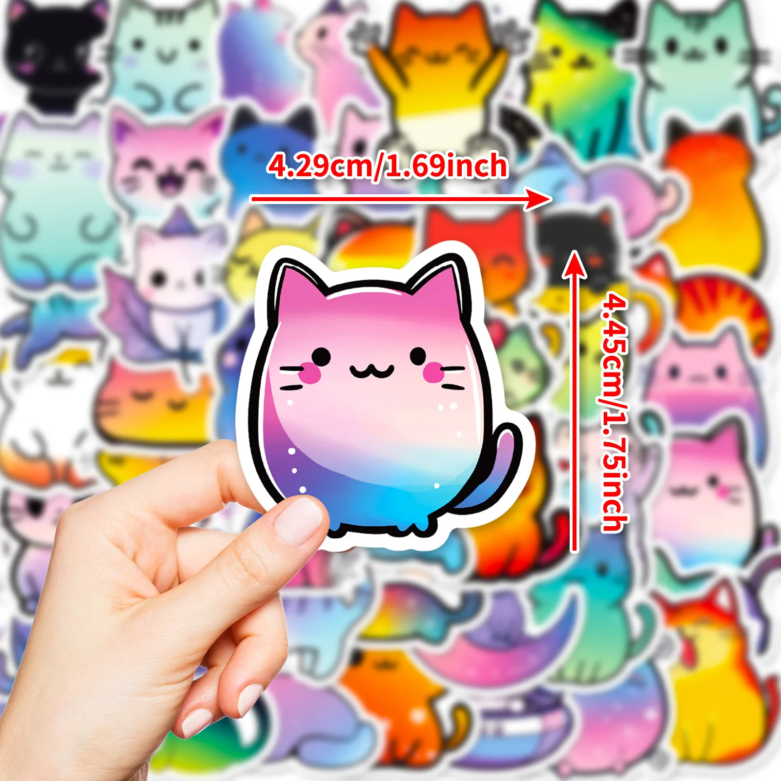 50Pcs Cute Colorful Cat Stickers DIY Stickers Scrapbooking Phone Luggage Skateboard Waterproof Decals 50Pcs Cute Colorful Cat Stickers DIY Stickers Scrapbooking Phone Luggage Skateboard Waterproof Decals