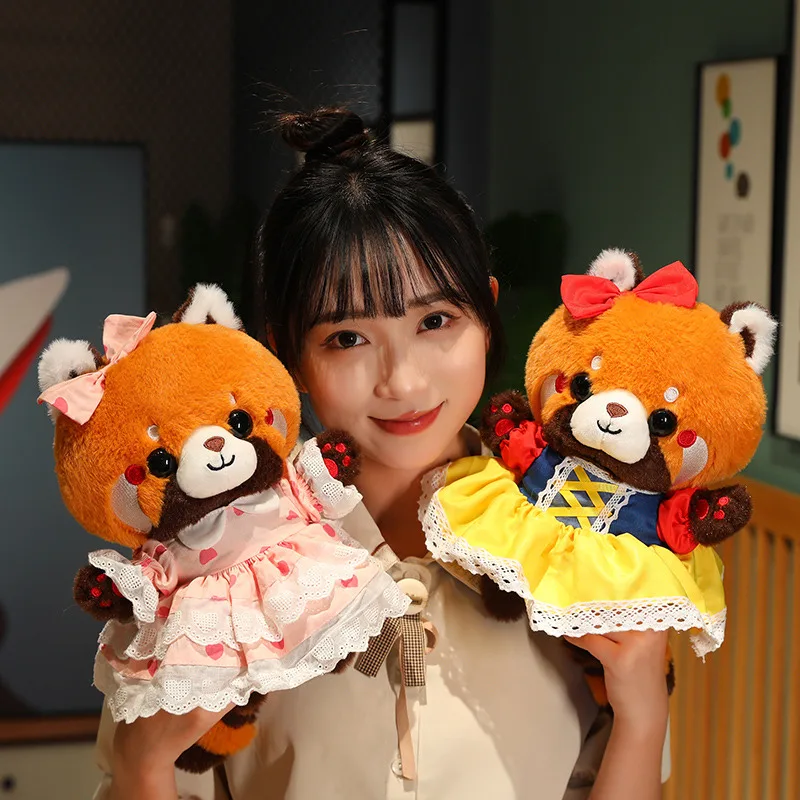 30cm cute raccoon into red brown red panda cosplay dress up plush toy Plush animal Soft pillow birthday gift for children 30cm cute raccoon into red brown red panda cosplay dress up plush toy Plush animal Soft pillow birthday gift for children