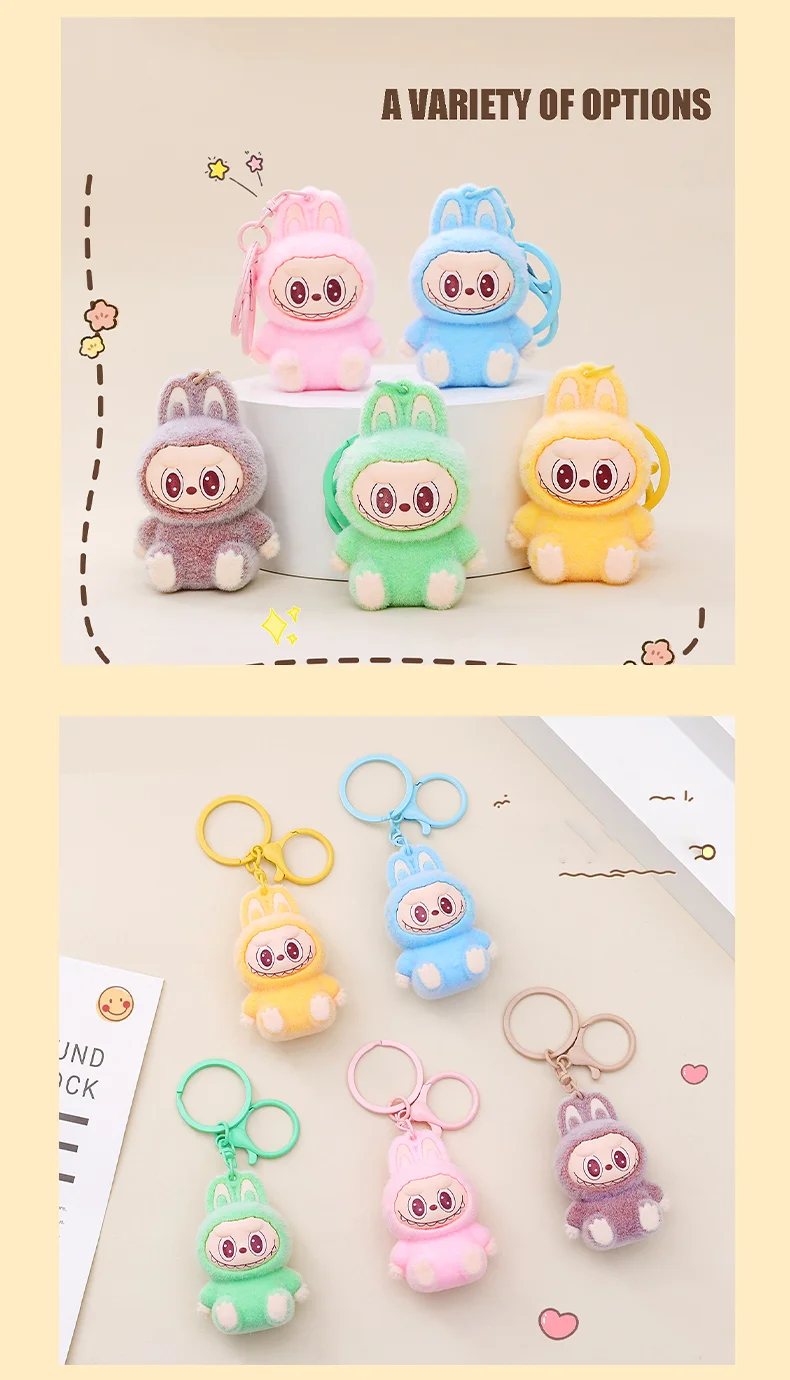 Labubu Keychain Cartoon Labubu Backpack Pendant Decorative Car Keychain Model Doll School Bag Charm Cute Keyring Festivals Gifts Labubu Keychain Cartoon Labubu Backpack Pendant Decorative Car Keychain Model Doll School Bag Charm Cute Keyring Festivals Gifts