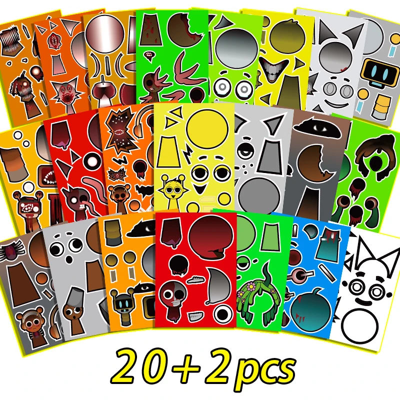 Sprunki Stickers Make-a-face DIY Stickers Make Your Own Sprunki Sticker for Class Reward, Book Decoration Kids Birthday GiftGift Sprunki Stickers Make-a-face DIY Stickers Make Your Own Sprunki Sticker for Class Reward, Book Decoration Kids Birthday GiftGift