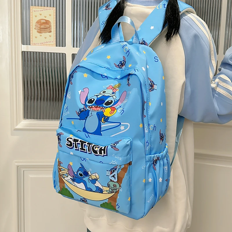 Stitch Cartoon Backpack, Large Capacity Daypack, Lightweight, Durable Nylon Schoolbag for Travel, Daily Commuting and School Stitch Cartoon Backpack, Large Capacity Daypack, Lightweight, Durable Nylon Schoolbag for Travel, Daily Commuting and School