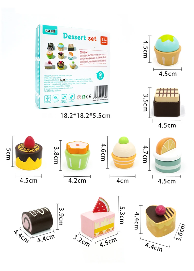 Wooden Kitchen Pretend Play Toys Afternoon Tea Sweet Desserts For Kids Playset Simulation Kitchen Educational Toys For Ages 3+