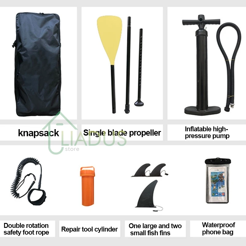 SUP Inflatable Paddle Board Surfing Competition Water Paddle Board Water Skiing Professional Surfboard with Paddle Pump Backpack