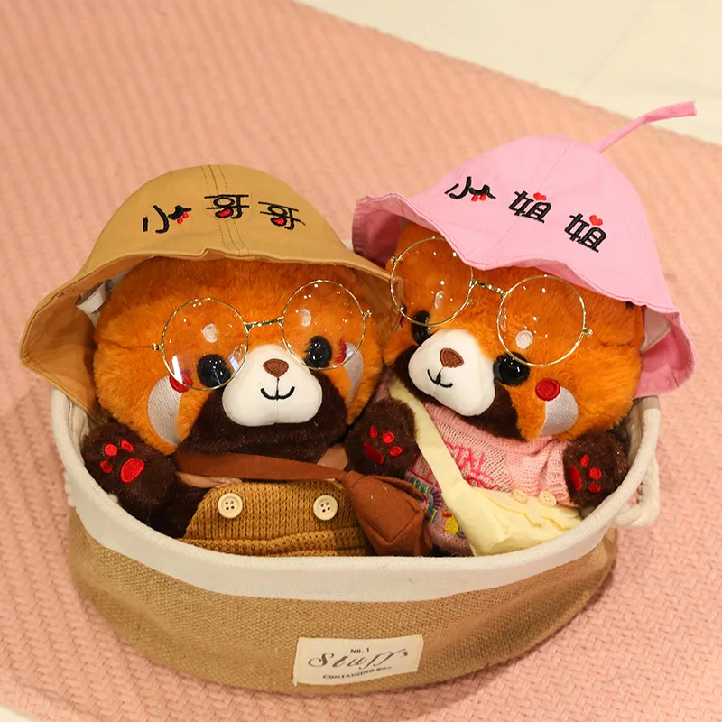 30cm cute raccoon into red brown red panda cosplay dress up plush toy Plush animal Soft pillow birthday gift for children 30cm cute raccoon into red brown red panda cosplay dress up plush toy Plush animal Soft pillow birthday gift for children