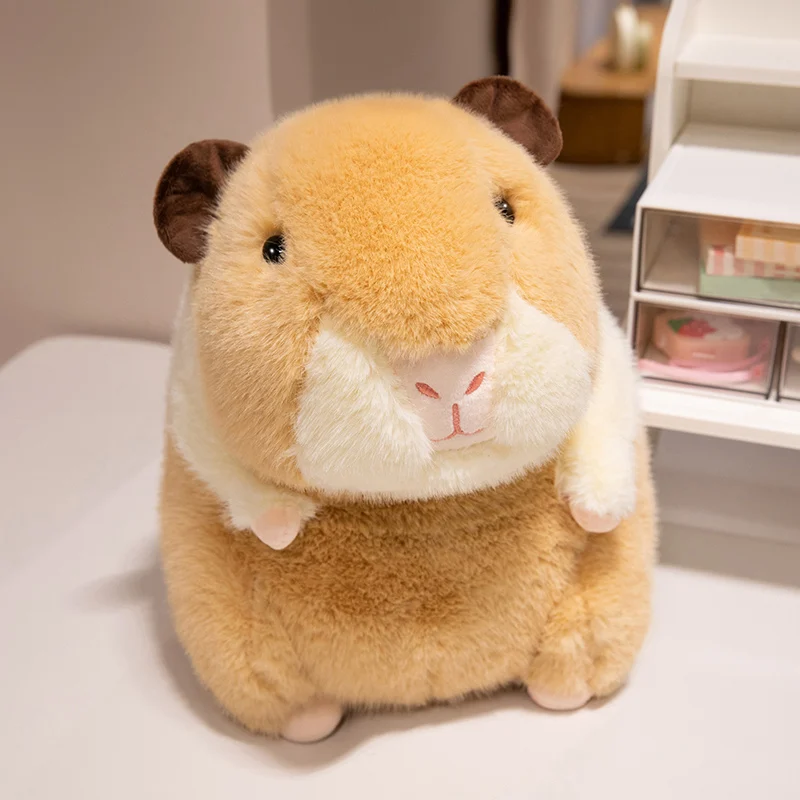 25-40cm Cartoon Round Dutch Pig Plush Doll Simulation Brown Yellow Dutch Pig Animal Stuffed Home Decor Gift For Boys And Girls