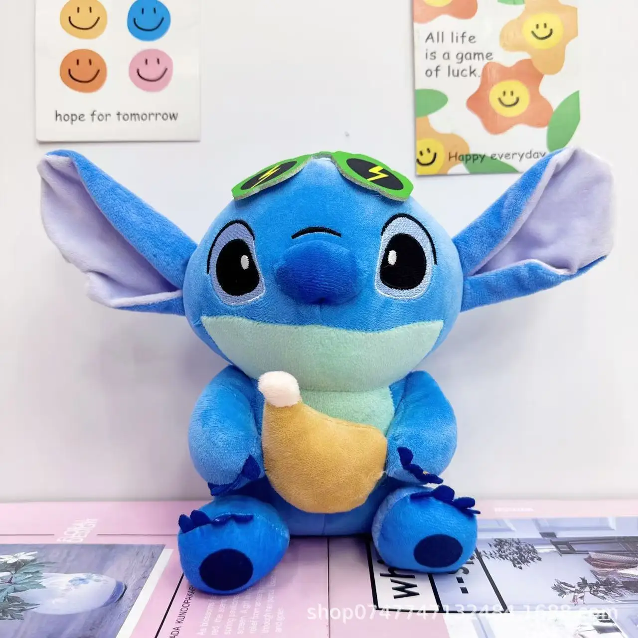 New 22cm Cute Cartoon Stitch Plush Toy 8 Inch Cute Funny Stitch Doll Drag Stitch Capybara Children'S Toy Doll Birthday Gift