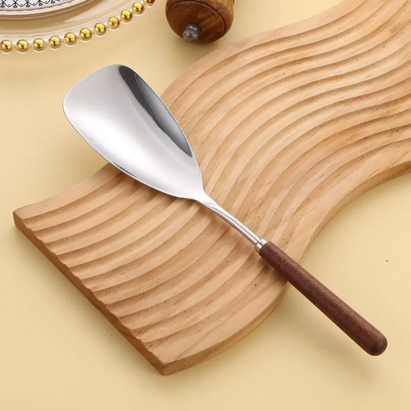 Walnut Mini Spatula Cooking Household Stainless Steel 304 Food Grade Spoon Set Simplicity Kitchen Utensils Wooden Handle Spatula Walnut Mini Spatula Cooking Household Stainless Steel 304 Food Grade Spoon Set Simplicity Kitchen Utensils Wooden Handle Spatula