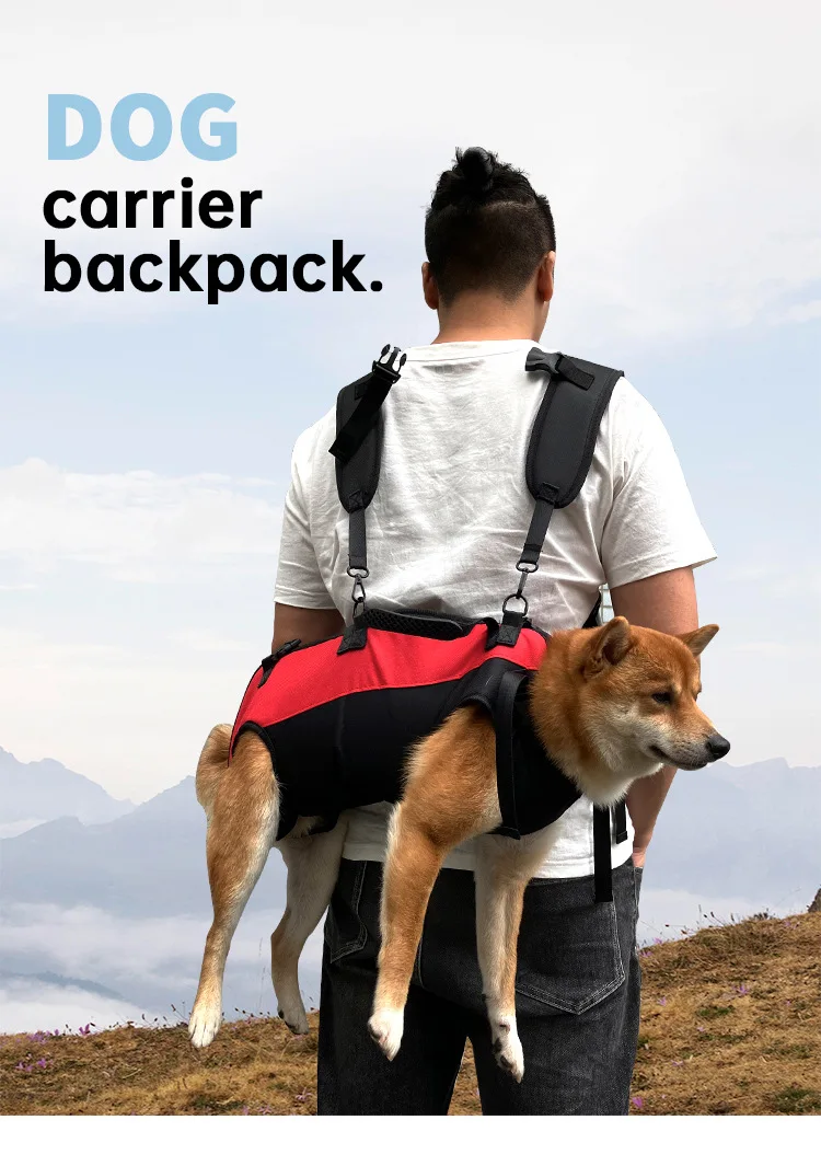 New Pet Cat Dog Double Shoulder Horizontal Hugging Backpack Outdoor Breathable Convenient Four Legs Carrying Bag Pet Products