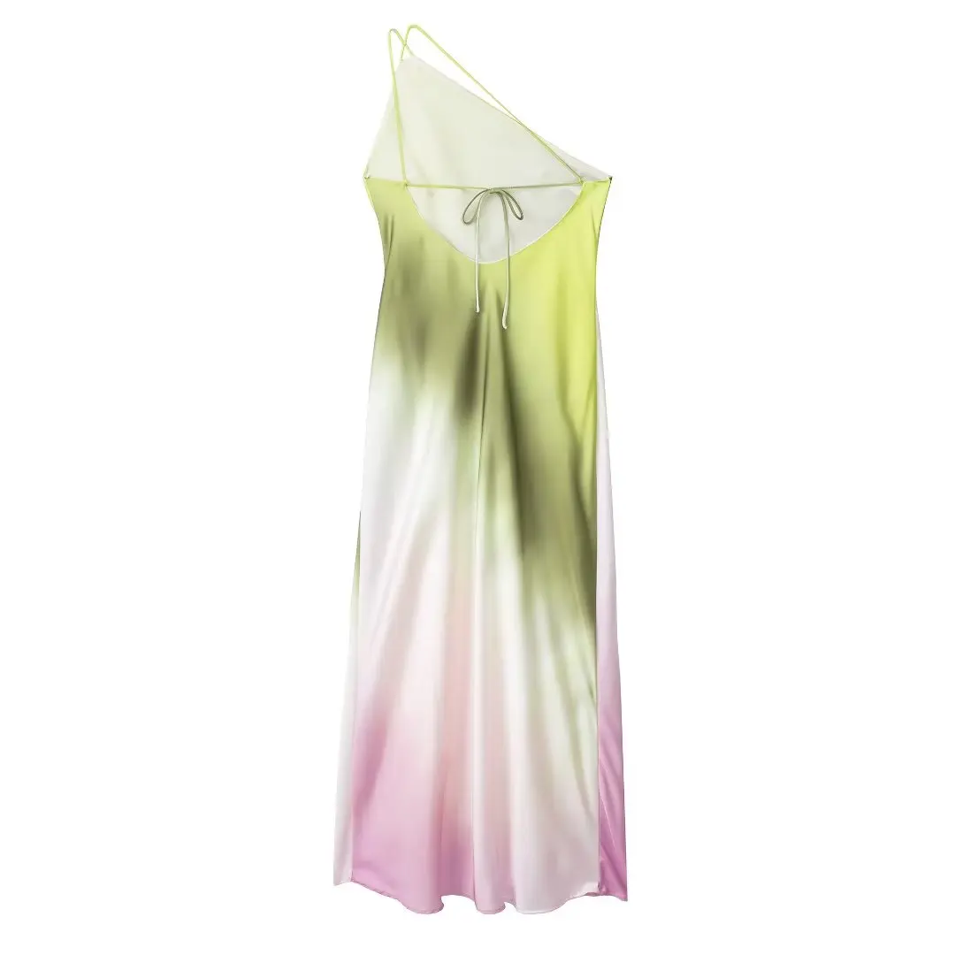 TRAF Tie Dye Long Dress Women Asymmertic Satin Backless Dress Woman Off Shoulder Sexy Evening Party Dresses Midi Summer Dresses TRAF Tie Dye Long Dress Women Asymmertic Satin Backless Dress Woman Off Shoulder Sexy Evening Party Dresses Midi Summer Dresses