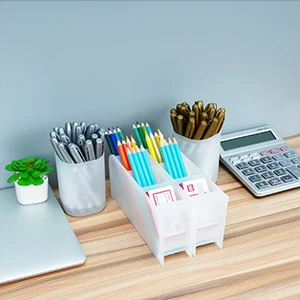 Pen Organizer Desk Organization Cute Desk Pencil Markers Cup Holder Storage Box Set Multi-Functional Stationary for Home Office