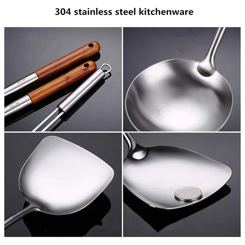 Kitchen Utensils Wok Spatula Iron and Ladle Tool Set Spatula for Stainless Steel Cooking Equpment Kitchen Accessories Essentials Kitchen Utensils Wok Spatula Iron and Ladle Tool Set Spatula for Stainless Steel Cooking Equpment Kitchen Accessories Essentials