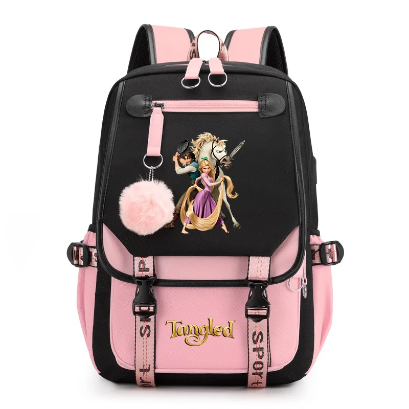 Tangled Rapunzel Princess Backpacks Teenager USB Charging Laptop Backpack Women Men Rucksack Travel Bag Mochila Tangled Rapunzel Princess Backpacks Teenager USB Charging Laptop Backpack Women Men Rucksack Travel Bag Mochila