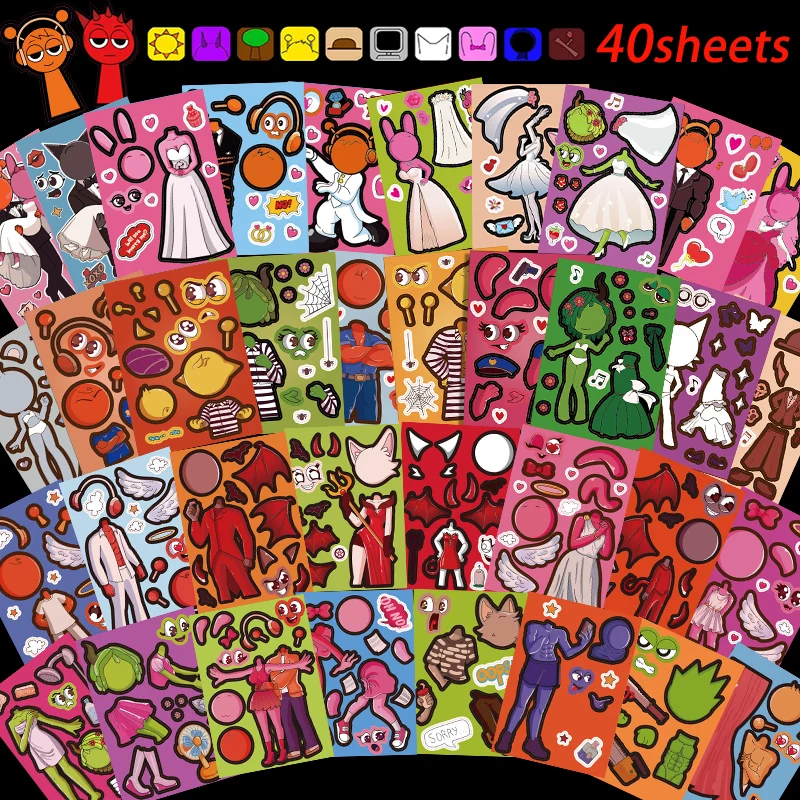 Sprunki Wedding Stickers Make Your Own Sprunki Sticker Make A Face Stickers for Kids DIY Stickers Party Supplies Crafts Gift Sprunki Wedding Stickers Make Your Own Sprunki Sticker Make A Face Stickers for Kids DIY Stickers Party Supplies Crafts Gift