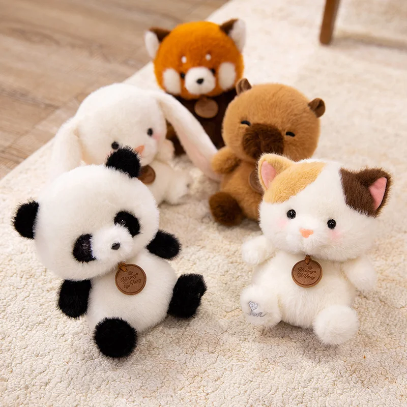 Cute Sitting Animals Red Panda Fox Sloth Cat Soft Plush Dolls Stuffed Capybara Pig Plushie Baby Toys Gifts For Children