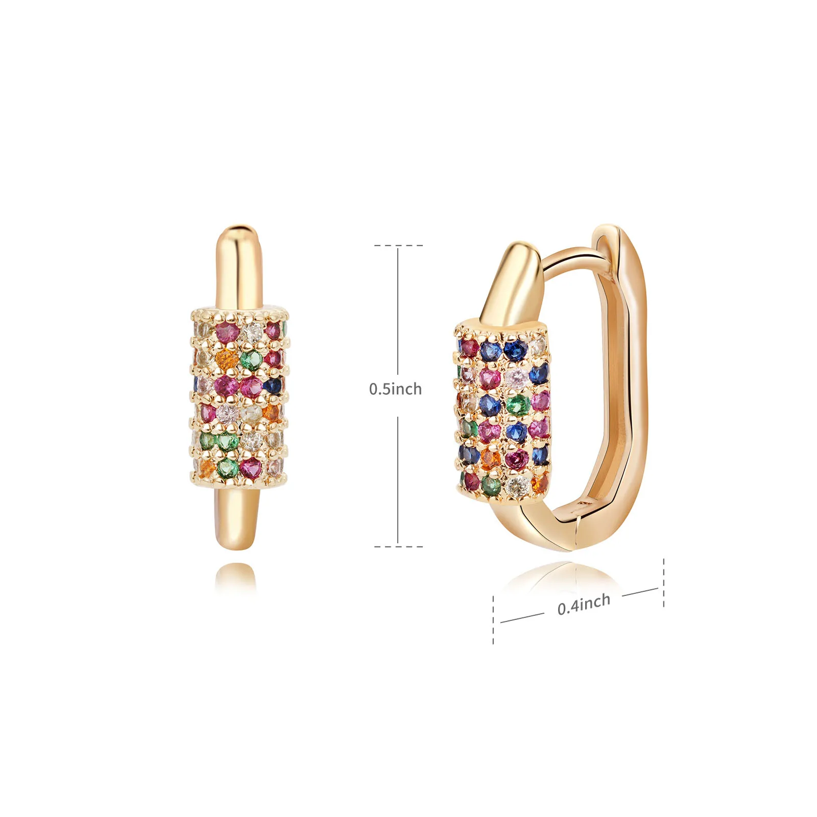Colored Zircon Earrings For Women Stainless Steel Earrings 2024 Trend New Couple Luxury Brand Jewelry Freeshipping pendientes Colored Zircon Earrings For Women Stainless Steel Earrings 2024 Trend New Couple Luxury Brand Jewelry Freeshipping pendientes