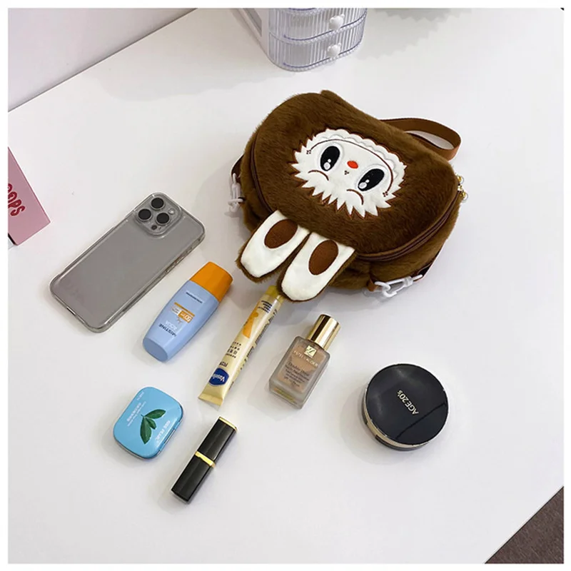 Labubu The Monste Plush Make Up Cosmetic Bag Kawaii Cartoon Large Capacity Storage Bags Portable Handbag Shoulder Bag Girl Gifts Labubu The Monste Plush Make Up Cosmetic Bag Kawaii Cartoon Large Capacity Storage Bags Portable Handbag Shoulder Bag Girl Gifts