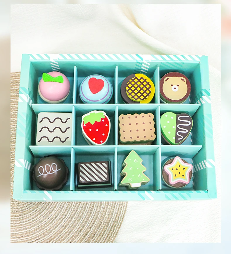 Wooden Kitchen Pretend Play Toys Afternoon Tea Sweet Desserts For Kids Playset Simulation Kitchen Educational Toys For Ages 3+