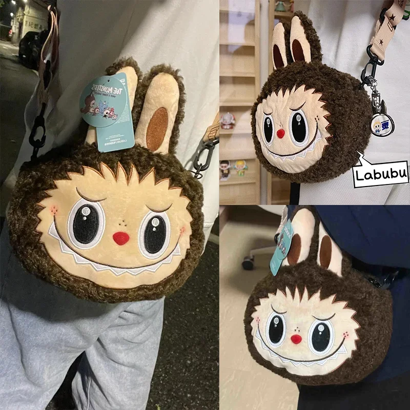 Cute Labubu Single Shoulder Bag Cartoon Anime Lovely Style  Large Capacity Handbag Funny Crossbody Bag Travel Hiking Girl Gifts