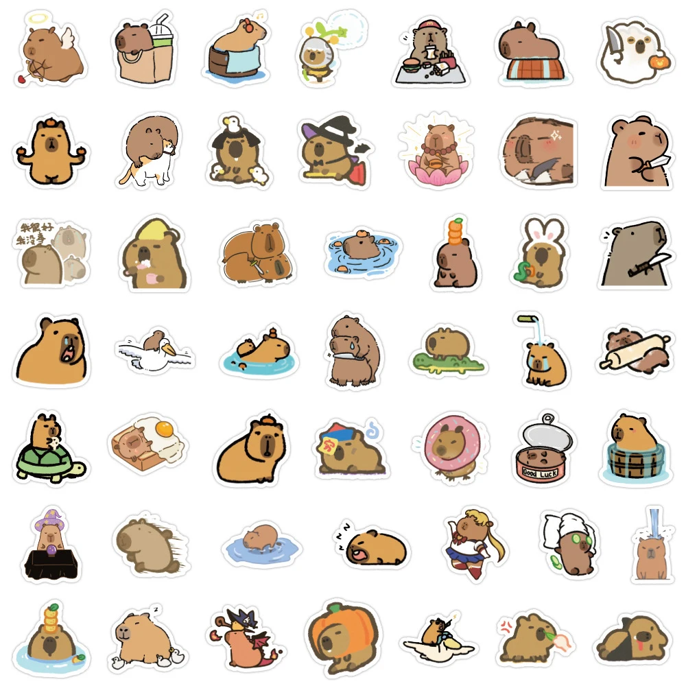 10/30/50/100pcs Cute Cartoon Animal Capybara Stickers Decals for Laptop Fridge Notebook Diary Funny Decoration Sticker Kids Toys 10/30/50/100pcs Cute Cartoon Animal Capybara Stickers Decals for Laptop Fridge Notebook Diary Funny Decoration Sticker Kids Toys