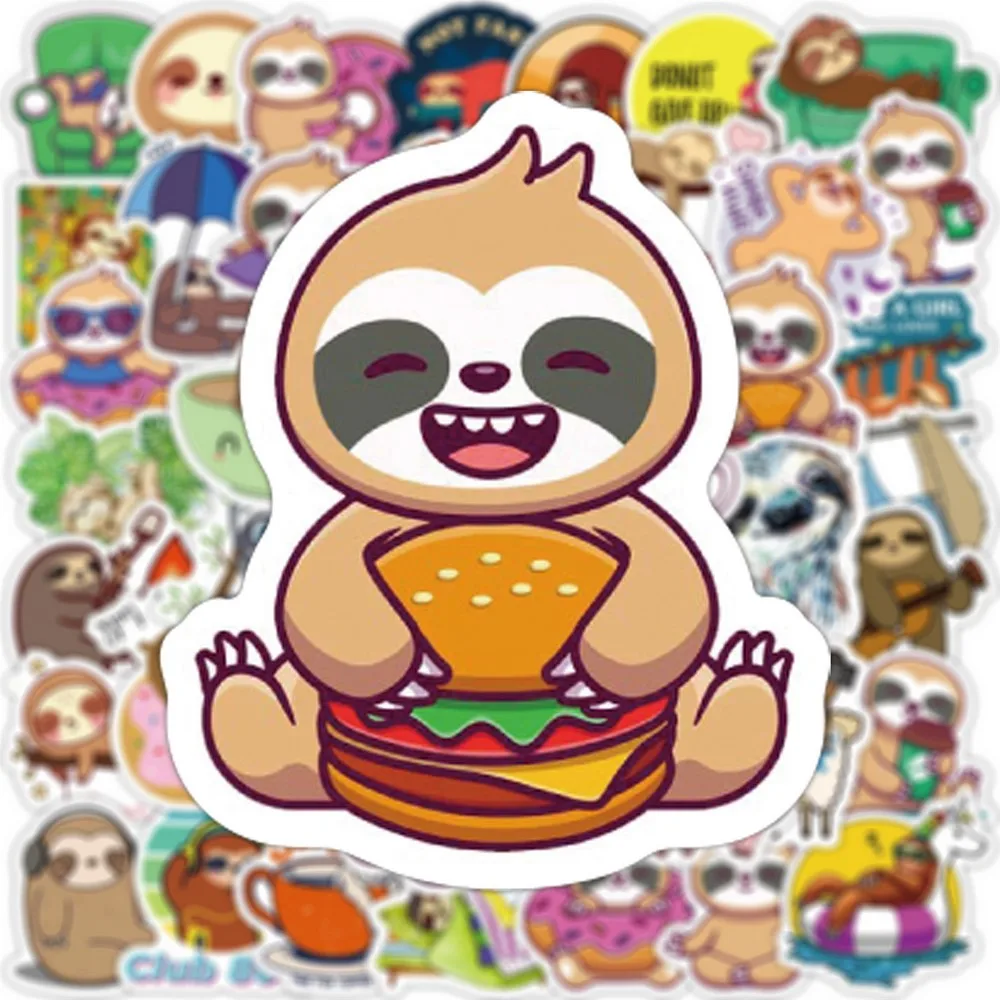50/100pcs Cute Sloth Stickers Laptop Phone Fridge Guitar Notebook Skateboard Cartoon Graffiti Animal Sticker Decal for Kids Gift 50/100pcs Cute Sloth Stickers Laptop Phone Fridge Guitar Notebook Skateboard Cartoon Graffiti Animal Sticker Decal for Kids Gift